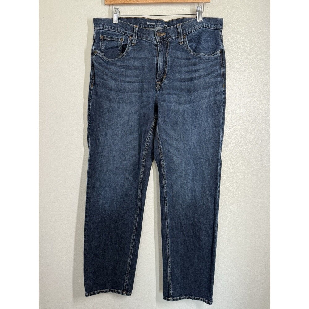 Old‎ Navy Men's Loose Built In Tough Flex Jeans 36X32 Dark Denim *Actual 34X30